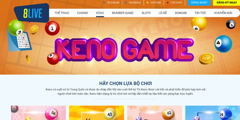 8live keno Xổ số đa dạng thể loại và dễ chơi
