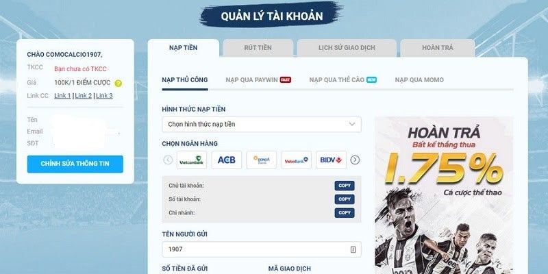 8live quy trinh nap tien Nạp tiền nhanh chỉ 1 phút là tiền có trong tài khoản game